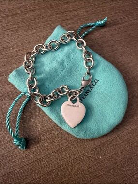 Tiffany & Co. Sterling Silver Bracelet with Heart Charm
